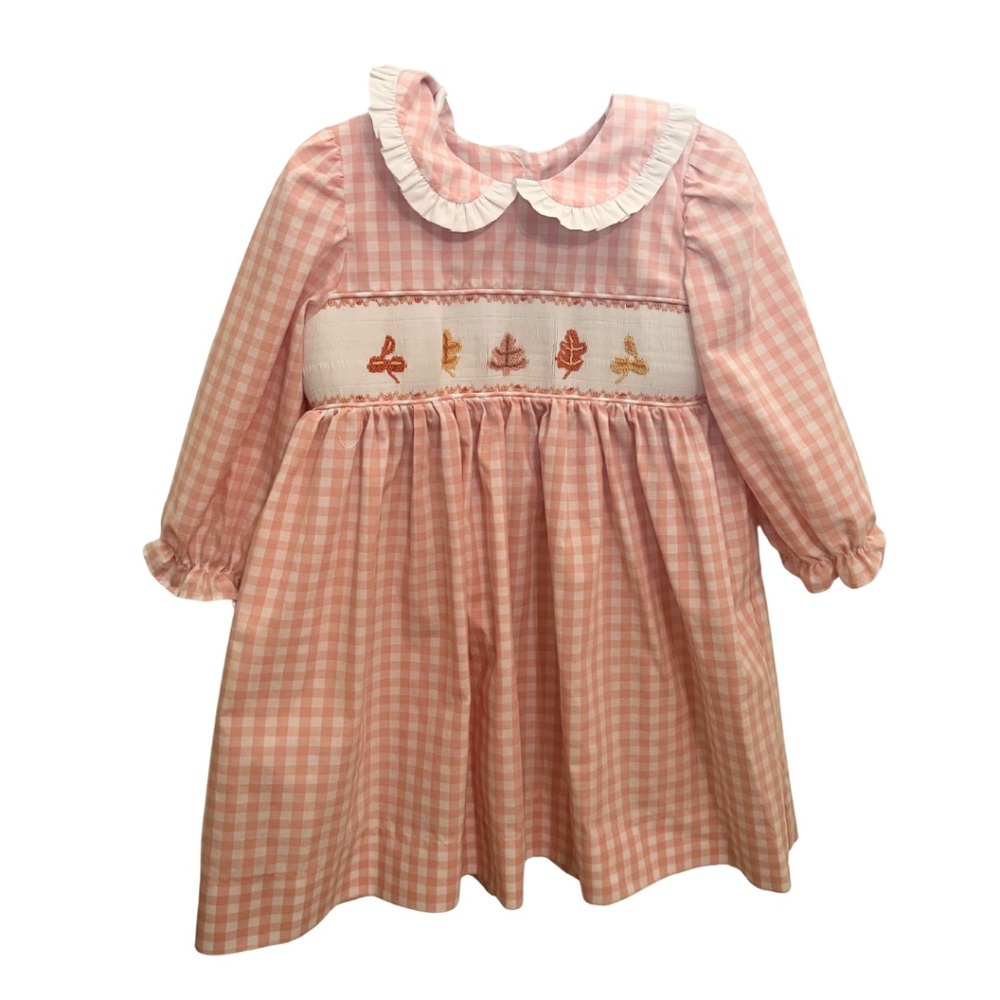 Stitchy Fish Smocked Fall Leaves Dress